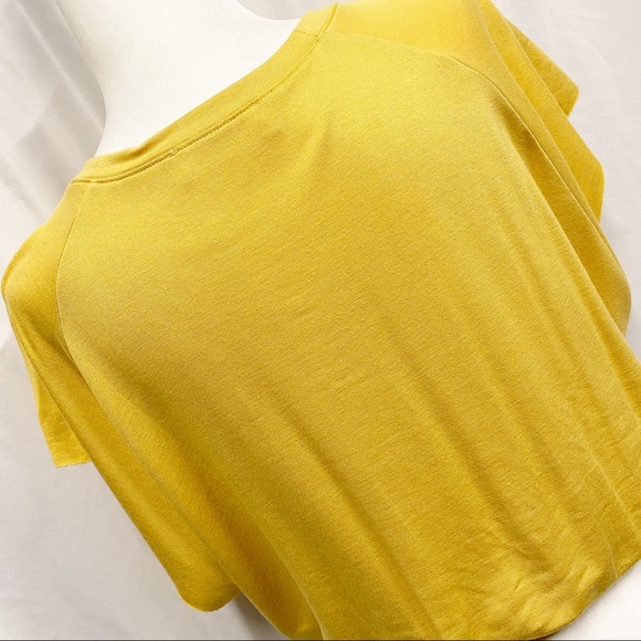Golden Yellow Short Sleeve Crop Top - Picture 9 of 11